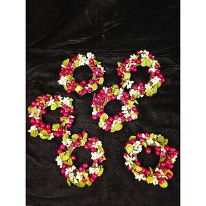 Artificial Berry Wreath Napkin Rings, Set of 6